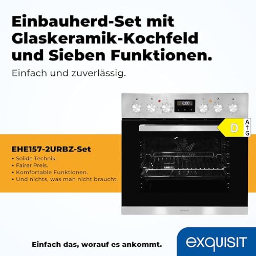 Exquisit EHE 157-2 URBZ Einbauherd mit 59 Liter Garraumvolumen