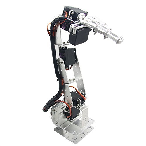 Aideepen ROT3U 6DOF Aluminium Robotic Arm Kit Silver Mechanical Robotic Clamp Claw Without Servo