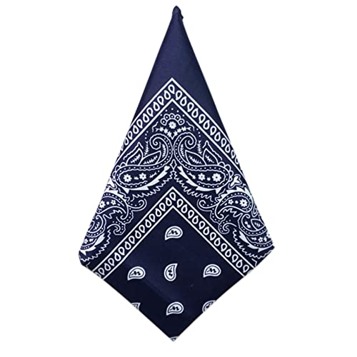 Ghulumn Lot de 1 Bandanas Bleu Marine - Foulard Coton Motif Cachemire Vendu par 1 Cover