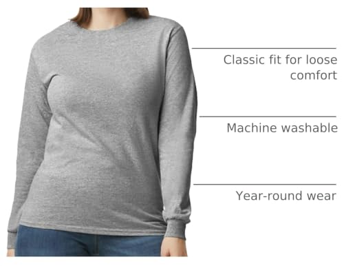 Image of Gildan Adult Heavy Cotton Long Sleeve T-Shirt, Style G5400, 2-Pack