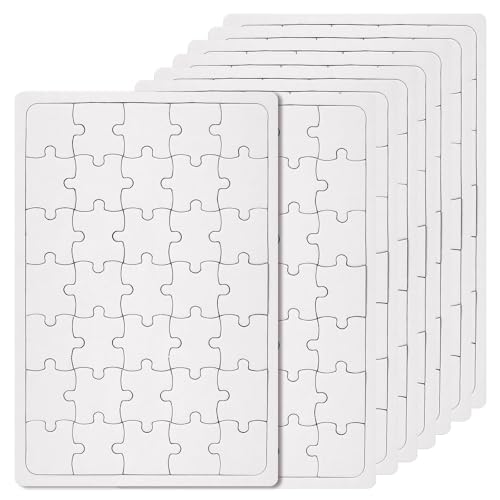 Huiguli Puzzle Selber Gestahlten, 8 Stück Puzzles mit Rahmen, 35 Teile Mini,Personalisiertes Puzzle für zum Malen(10 * 15cm)