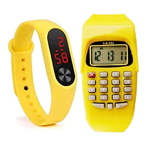 sba prime Calculator & Led Watch for Boys & Girls Pack 2 (Yellow) (B082RFHS5Z) Amazon Price History, Amazon Price Tracker