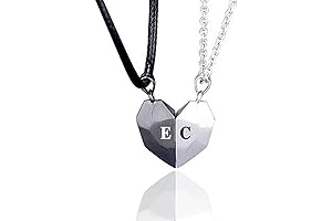 Personalized Matching Initial Heart Necklace Sets - Valentine's Day Necklaces for Couples