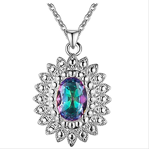 Collier pierres précieuses rubis aigue-marine émeraude saphir argent 925 femme
