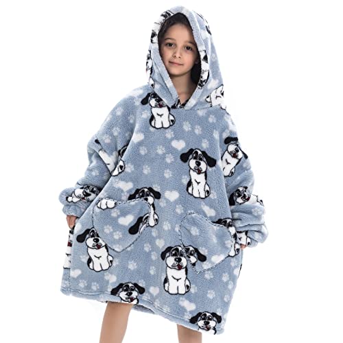 LXTOPN Couverture à Capuche surdimensionnée pour Enfants, Couverture à Capuche surdimensionnée pour Filles, Cadeau pour Femmes, Adultes, Hommes (Chien à Grandes Oreilles, 75 cm) Cover