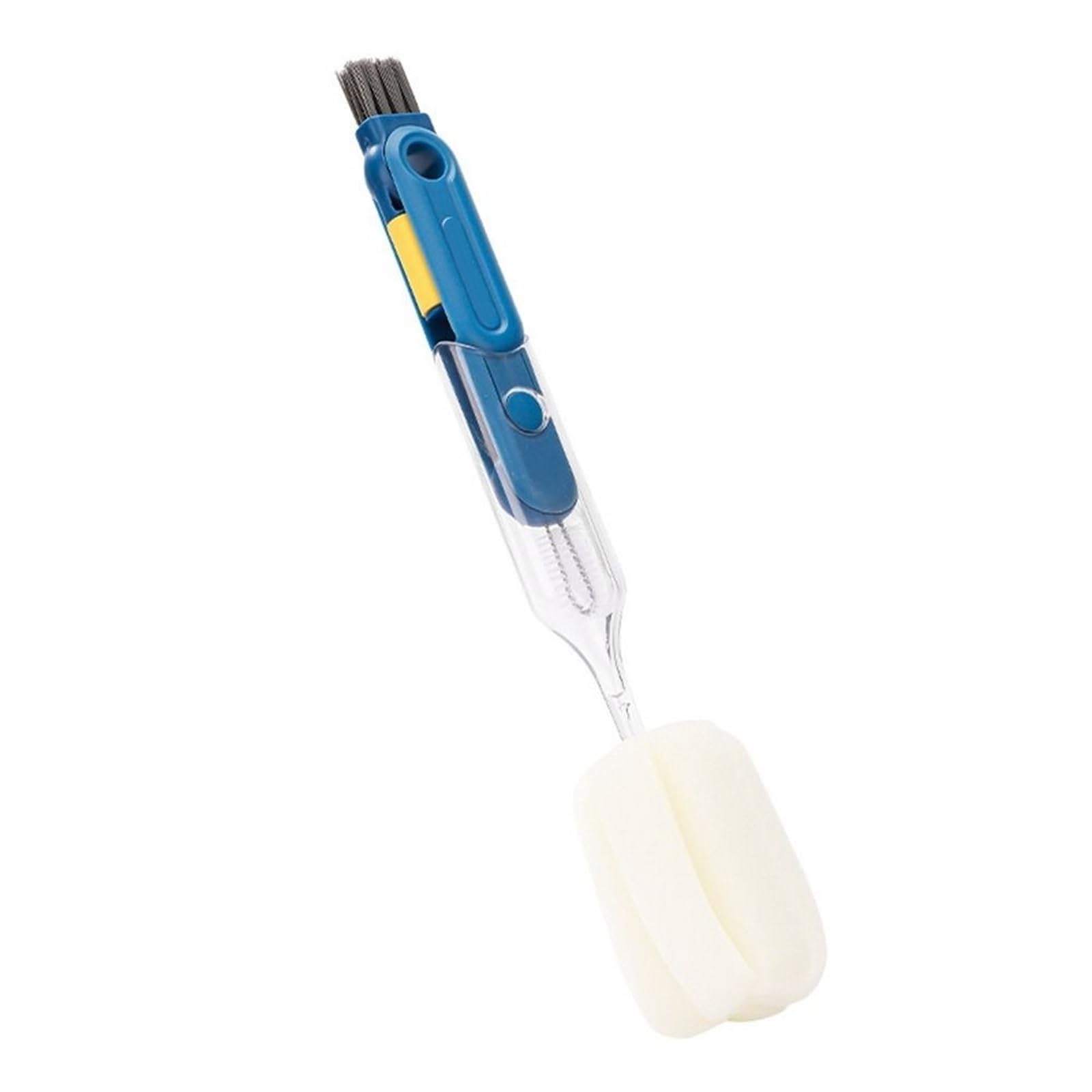 Bottle Brushes Set, 5-in-1 Bottle Cup Lid Brush Sponge Cover Cleaner Tool For Milk Multicolor(Blue)