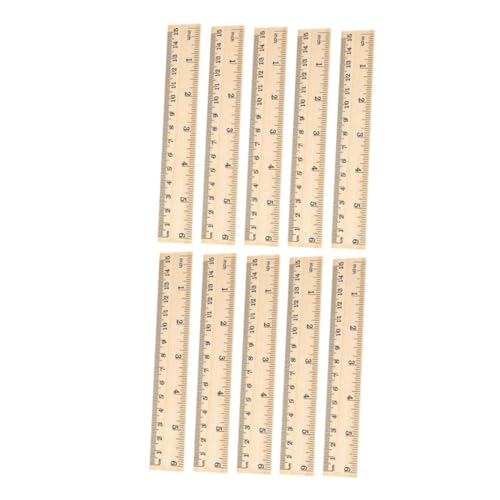 LEDMOMO 16個 木製直尺 ポータブルスケール定規 軽量コンパクト 持ち運び便利 学生 作図 測量用精密目盛付き