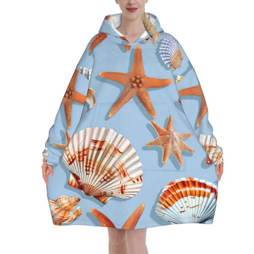 Cadeau de Noël idéal couverture surdimensionnée motif coquillages douce