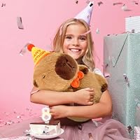 shownicer Plüschtier Capybara Kuscheltier Stofftier Kawaii Capybara Plüsch Kissen Spielzeug Wurfkissen Geschenk für Kinder Mädchen 3+ Jahre (Geburtstag, 25cm) – Ansicht 7