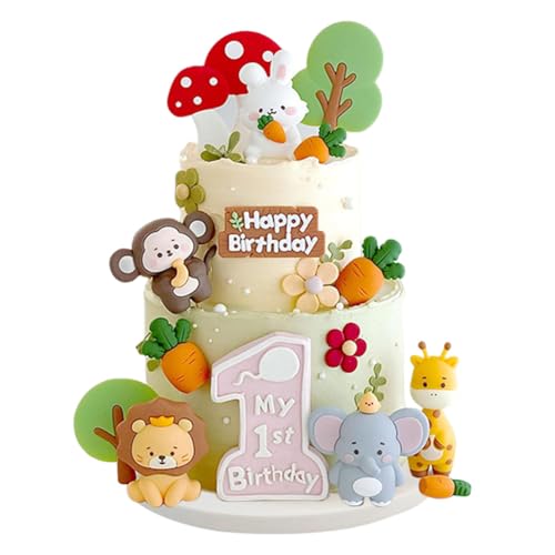 Animales Decoración Pastel, Decoración Tartas Animale, Topper Tarta Animales, Cake Topper Animale, Decoración Tartas Selva, Adecuado para fiestas de cumpleaños infantiles 12pcs