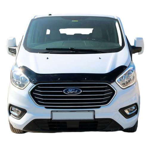 Oneway Motorhaubenschutz kompatibel mit Ford Transit Custom MK1 Facelift 2018-2023 - Schwarz glänzend