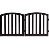 Giantex 24'' Dog Gate with Arched Top for Doorway and Stairs, Configurable Free Standing Wooden Gate...