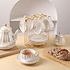 Sweejar Foldable Tea Cups Display Stand, Holds 6 Cups and 6 Saucers Stainless Steel Wire Rack Display Mug Holder Espresso Cups Holder