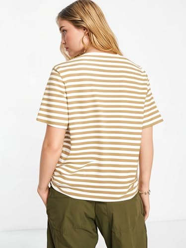 Image of Mack Jonney Oversized | Loose Fit | Half Sleeves 100% Cotton Round Neck Striped T-Shirt for WOMEN-MACK640651