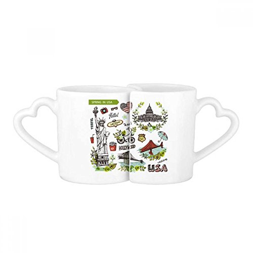 Tasse amant céramique blanche anti taches avec grande anse multicolore stable