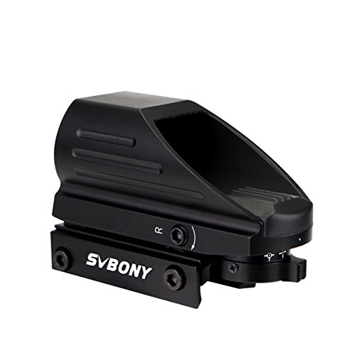 Svbony Punto de Mira 20mm Miras Telescópicas con 4 Retículas y 5 Niveles de Brillo Visor de Punto Rojo Únicamente para Actividades Deportiv (Negro)