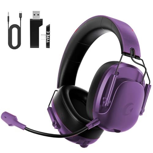 Rumoon Wireless Gaming Headset for PC, PS5, PS4, Switch, Bluetooth 5.3 & 2.4GHz, 7.1 Surround Sound,...