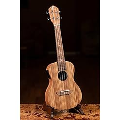 Ortega RFU11ZE Ukulélé concert avec préamplificateur/housse/Cordes Aquila/syntoniseur Bois Zebrawood/Satin – Image 4