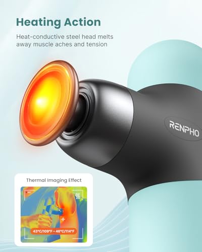 Image of RENPHO Mini Thermal Massage Gun with Heat, Color Silicone Casing, 4 Speeds