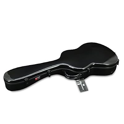 Crossrock CRF1000CBK Fiberglass Classical Guitar Case Hardshell- Backpack Style for 4/4 Full Size in Black