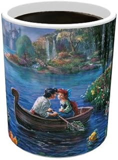 Morphing Mugs Disney - The Little Mermaid - Kiss the Girl - Thomas Kinkade - One 11 oz Color Changing Heat Sensitive Ceramic Mug – Image Revealed When HOT Liquid Is Added!