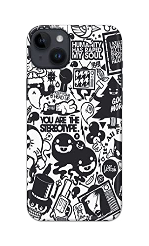 Image of Printed Hard Back Cover Case for Apple iPhone 14 Back Cover (Mixed Cartoon) -702