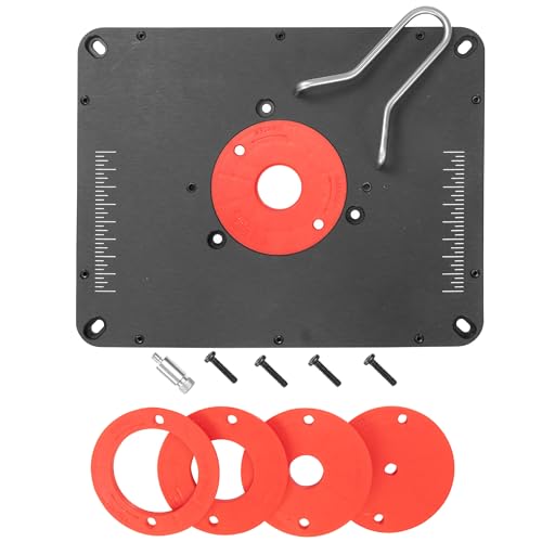 Fulton Woodworking Tools Premium Phenolic Router Plate with Locking Reducer Rings
