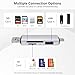 pTINKS Enhanced 3-in-1 USB Card Reader. Connectivity for SD, SDHC SDXC, Micro SD, Micro SDHC, Micro SDXC and USB - Compatiable with iPhone 15+ Pad MacBook Samsung S24 (Silver)