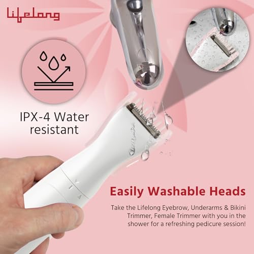 Lifelong Battery Powered LLPCW30 Rechargeable Eyebrow, Underarms And Bikini Trimmer for Women (White) - 1 Hour Runtime (1 Year Warranty) - Image 7
