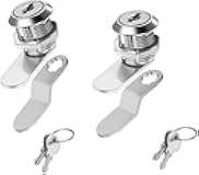 2 Pack Keyed Alike Cabinet Cam Locks 1-1/8 Inch Universal Replacement for Toolboxes File Cabinets Desks and Mailboxes