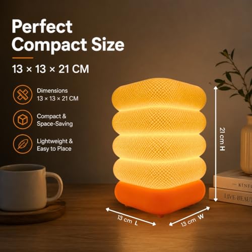 Image of Handcrafted Wooden Table Lamp, Minimalist Lighting for Bedroom, Living Room & Office, Eco-Friendly Desk Lamp, LED Bulb Compatible, Rustic Home Decor Accent Light (Minimalist)