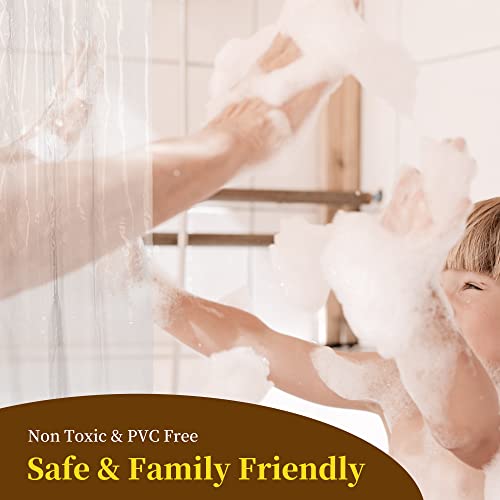 Image of Barossa Design Frosted Shower Curtain Liner - Premium PEVA Shower Liner for Bathroom, BPA & PVC Free, No Chemical Smell, Lightweight Bath Curtain with 3 Magnets, Metal Grommets - Frost, Standard Size