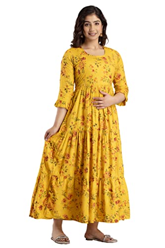 Image of New Elite Rayon Anarkali Maternity Feeding Kurti with Both Side Zipper