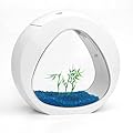 allpondsolutions Small 13.5L Nano Curve Aquarium White Fish Tank Coldwater Tropical Tank with LED Lighting