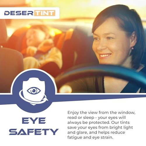 DeserTint Sun Strip Precut Car Window Tint - Professional Nano Ceramic Windscreen Sun Strip - Precut Window Tint for Cars, Trucks, SUV, Van - Sun Protection Film 5%, 20%, 35%, and 50% VLT