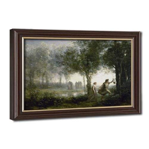 Impression sur toile Orphée menant Eurydice par Corot - Décoration murale salon WCYB