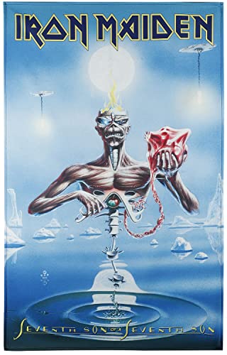 Drapeau Iron Maiden Seventh Son multicolore en polyester haute densité aux finitions soignées