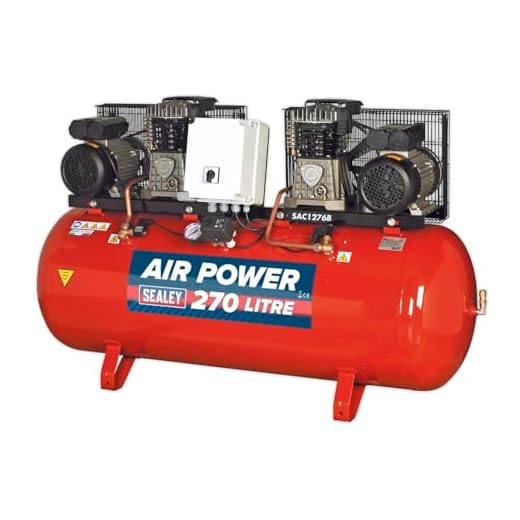 Sealey SAC1276B Compressor 270ltr Belt Drive 2 x 3hp with Cast Cylinders