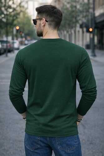 Image of RodZen 100% Pure Cotton Round Neck Regular Fit Plain Solid Full Sleeve T-Shirt Combo for Men & Boys (Pack of 4 Available in Size S to 2XL)