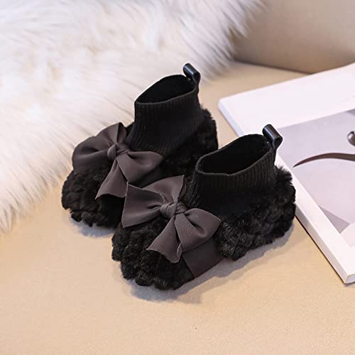 sfdgfhyf Toddler Solid Color Boots Fashion Autumn Winter Girls Boots Flat Soft Bottom Non Slip Cute Plush Warm Comfort4
