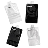 Flask2Go - The Foldable Flask 8oz (4pack) - No Metal Parts! (Black/Silver)