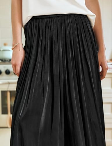 Women's High Waist Wide Leg Pants, Loose Lightweight Flowing Beach Palazzo Culottes4