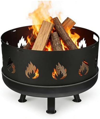 Funkenschutz Feuerschale Verstellbarer Ø 70–75 cm, Funkengitter mit Griff, 1,2mm Starkes Stahlblech, 4-teilig Steckbar, perfekt für Garten & Terrasse, Schwarz