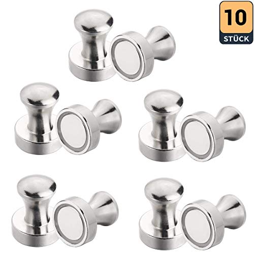 10 pièces Aimant Neodyme Petit Aimants Puissant Forts Punaise en Acier Inoxydable, Pour Tableaux Magnétiques, Tableau Blanc,Réfrigérateur,Interactif, Surface Magnétiques, Bricolage (12x16mm)