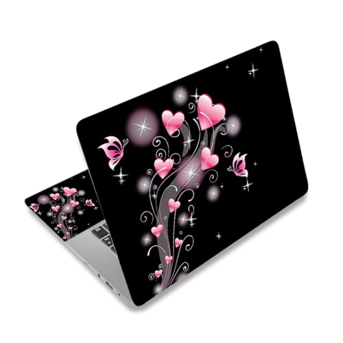 Skin ordinateur portable amovible cœurs rose contre les rayures et l'usure