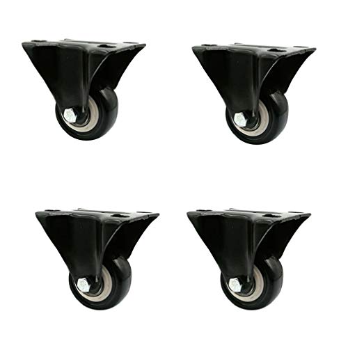 Roulettes pivotantes 2 pouces à roulement lisse et durable en caoutchouc noir lot de 4