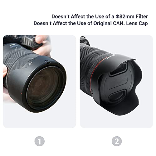 Capuchón para Lente Canon RF 24-70mm y RF 24-105mm f/2.8L, Reemplaza Canon EW-88E | Diseño Reversible, Compatible con Filtro y Tapa de Lente de 82 mm, Reduce el Flare y Protege contra Rayaduras, Material ABS Duradero miniatura 5