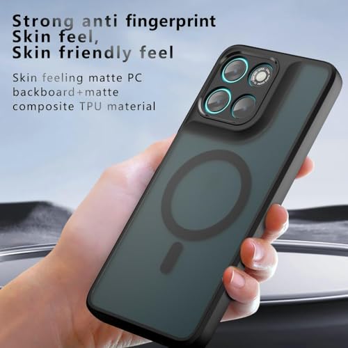 Image of Magnetic Case for Moto Edge 70 /X70 Air Case [Compatible with Magsafe Accessory] Translucent Matte Back Shockproof Protective Phone Case, Matte Black