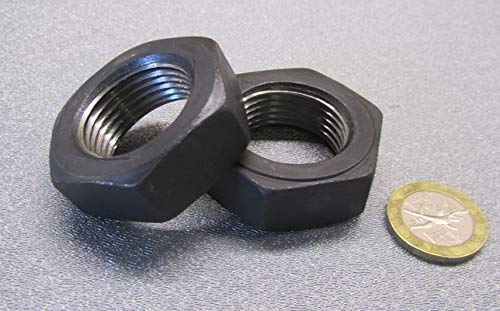 Grade 2 Steel Extra Wide Hex Nuts RH 1 1/8"-12 Thread x 1-11/16" W x 39/64" H 10 Pcs