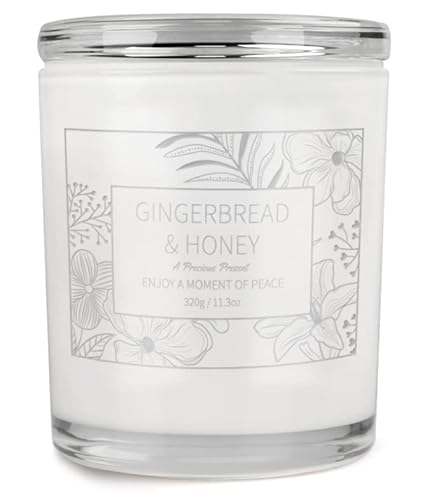 Bougie Parfumées, 320g Grosse Bougie Parfumées Coffret, cadeau femme original Cadeau Baignade bougie aromathérapie, Yoga,Jusqu'à 240 Heures De Combustion Miel de pain d'épice Valentin Fête des mères Cover